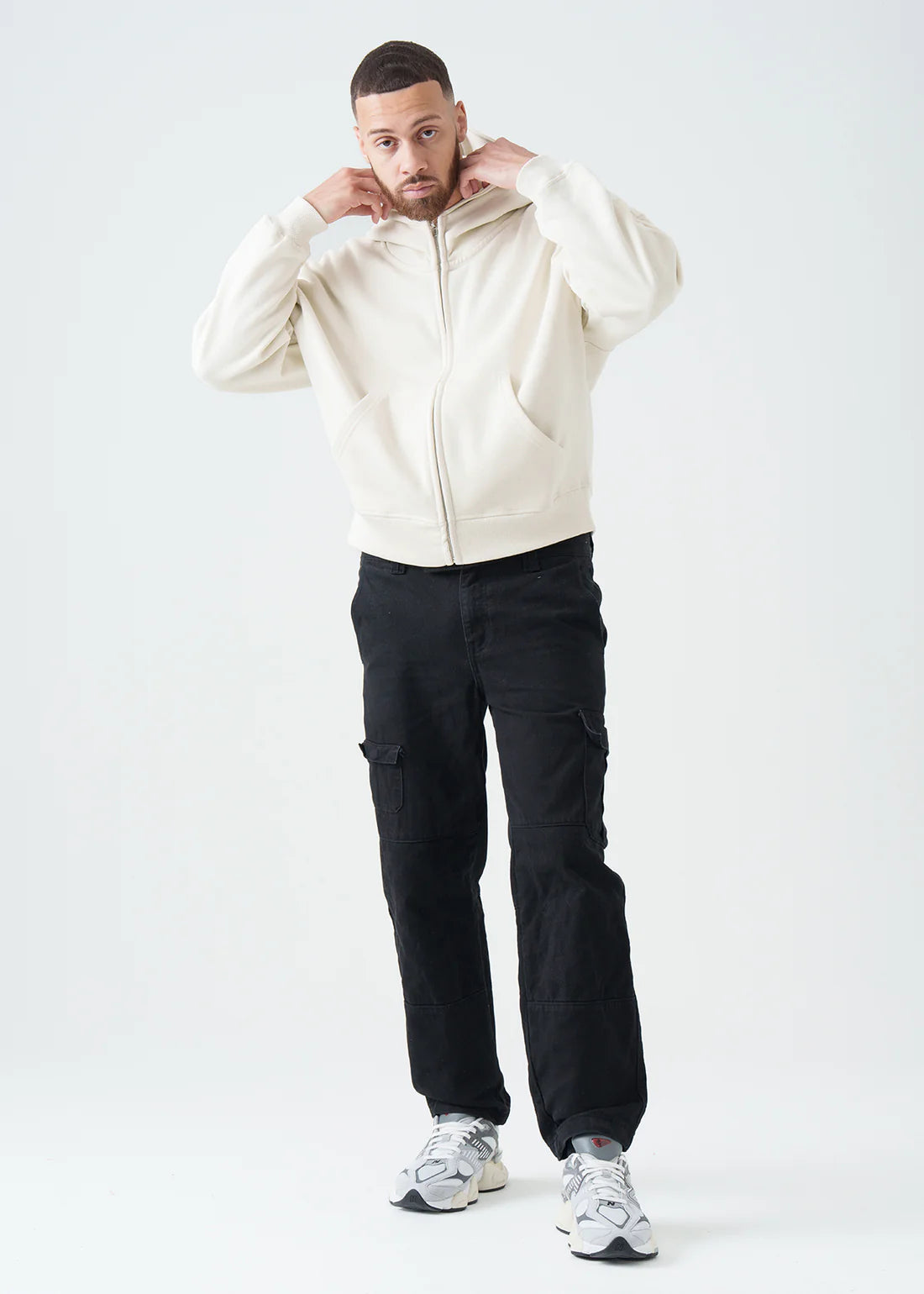 Oversized Boxy Cropped Heavyweight Full-Zip Hoodie