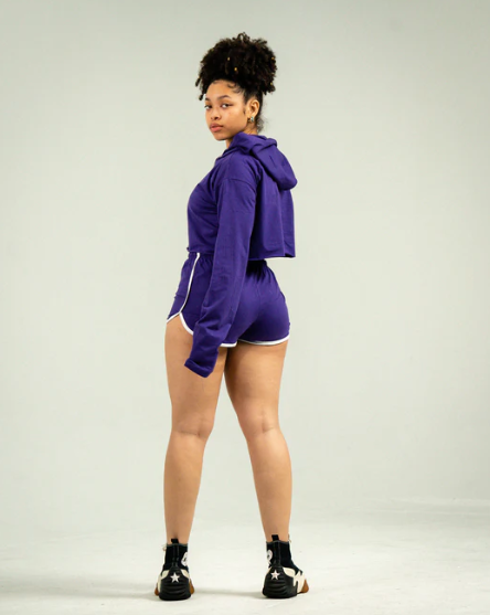 Womens Crop Top Track Short Set