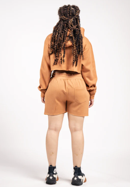 Elegant Crop Top & Sweat Short Set