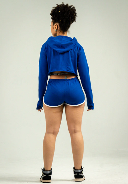 Womens Crop Top Track Short Set