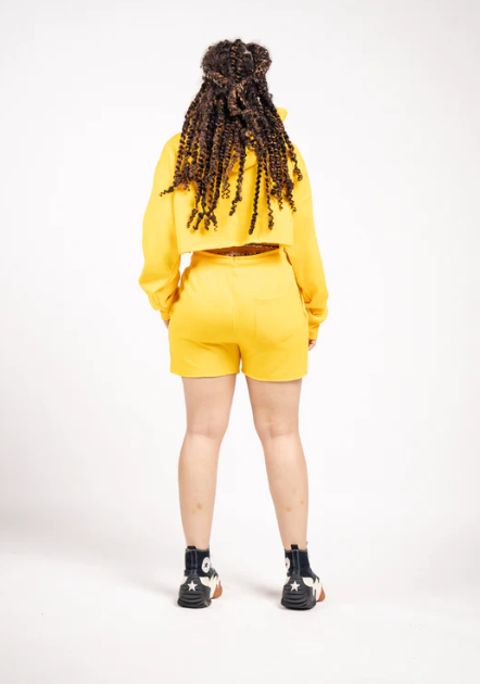 Elegant Crop Top & Sweat Short Set