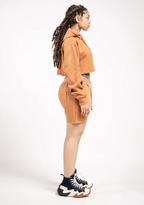 Elegant Crop Top & Sweat Short Set