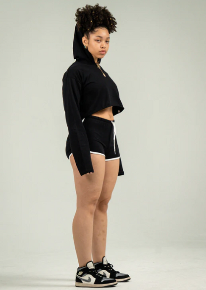 Womens Crop Top Track Short Set