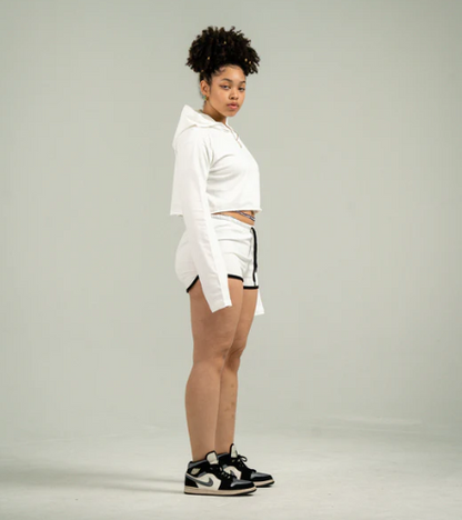 Womens Crop Top Track Short Set