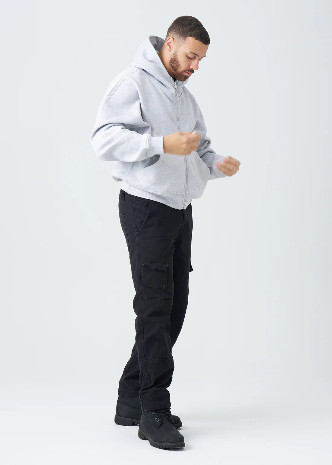 Luxury Oversized Boxy Cropped Heavyweight Full-Zip Hoodie