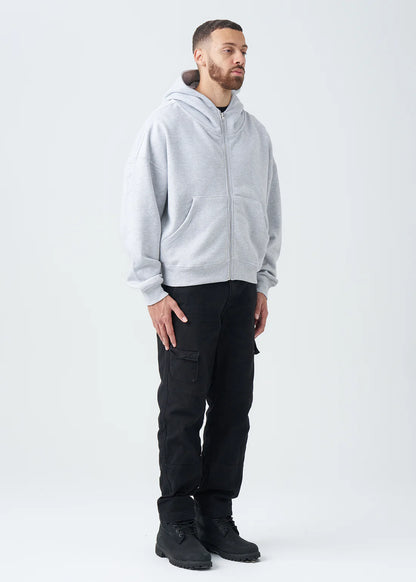 Oversized Boxy Cropped Heavyweight Full-Zip Hoodie
