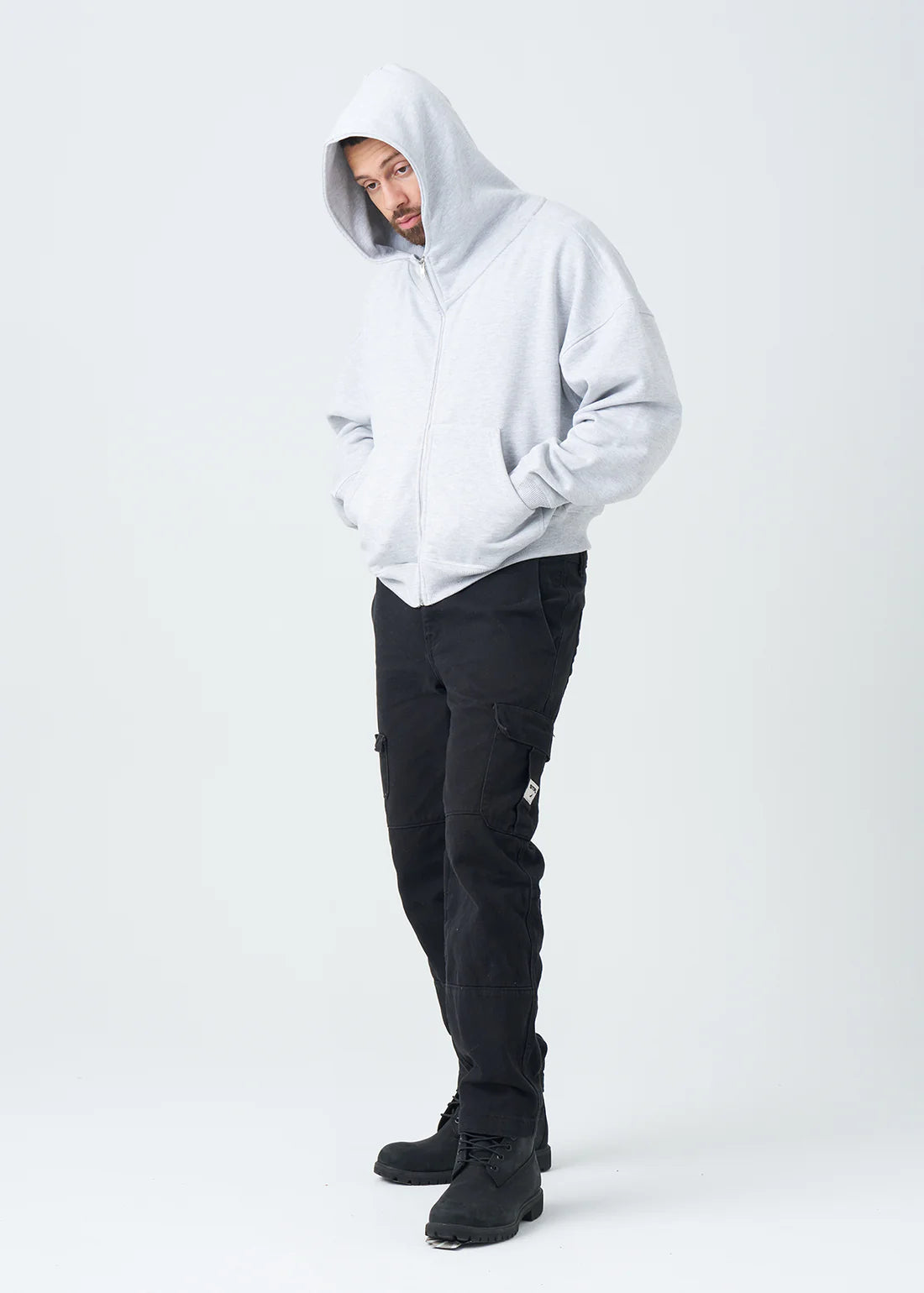 Luxury Oversized Boxy Cropped Heavyweight Full-Zip Hoodie
