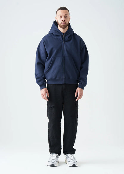 Oversized Boxy Cropped Heavyweight Full-Zip Hoodie