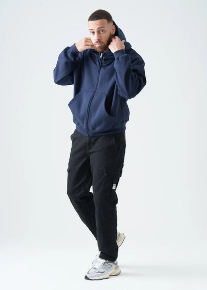 Oversized Boxy Cropped Heavyweight Full-Zip Hoodie