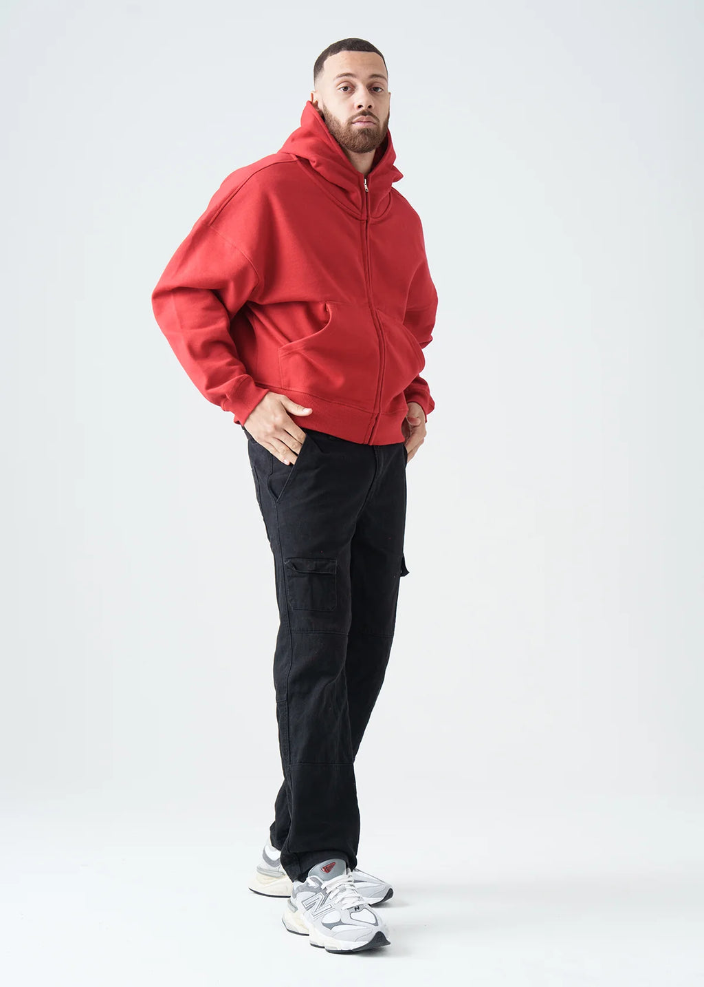 Luxury Oversized Boxy Cropped Heavyweight Full-Zip Hoodie