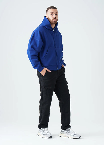 Oversized Boxy Cropped Heavyweight Full-Zip Hoodie