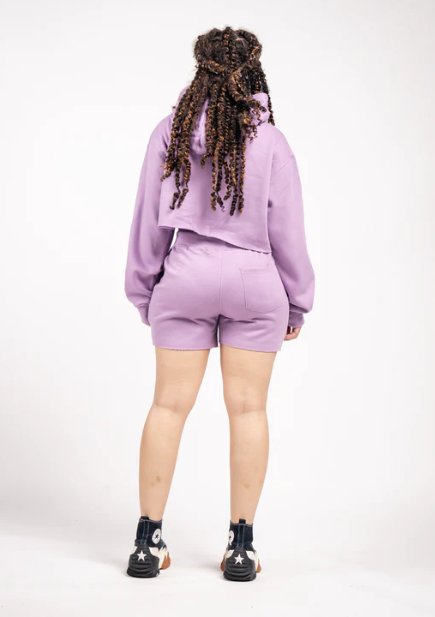 Elegant Crop Top & Sweat Short Set