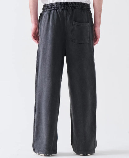 14 OZ French Terry Acid Wash Straight Leg Open Bottom Sweatpants