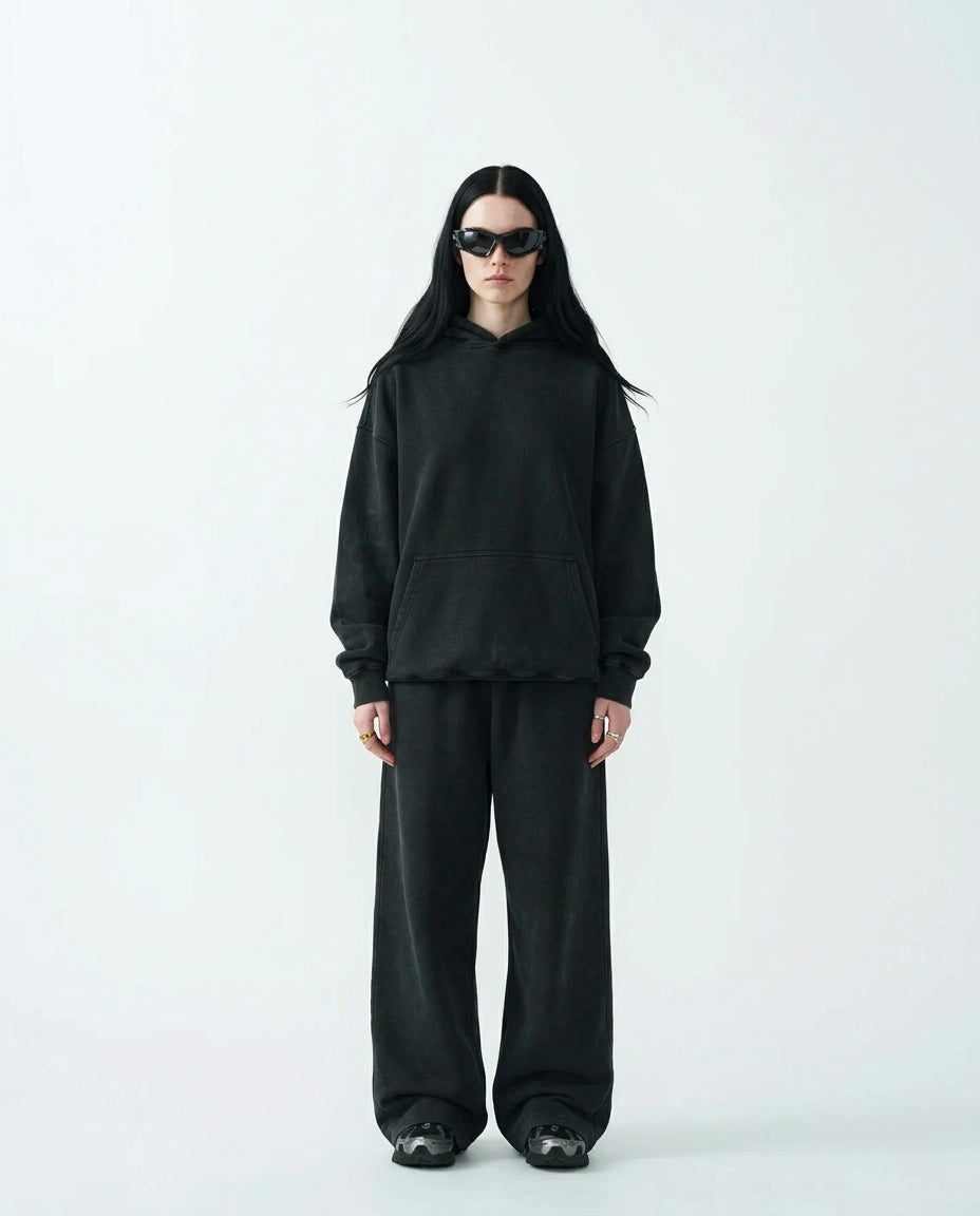 11 OZ Womens Oversized Acid Wash Garment Dyed Sweatsuit