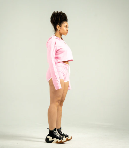 Womens Crop Top Track Short Set