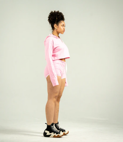 Womens Crop Top Track Short Set