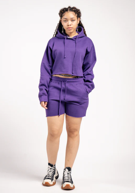 Elegant Crop Top & Sweat Short Set