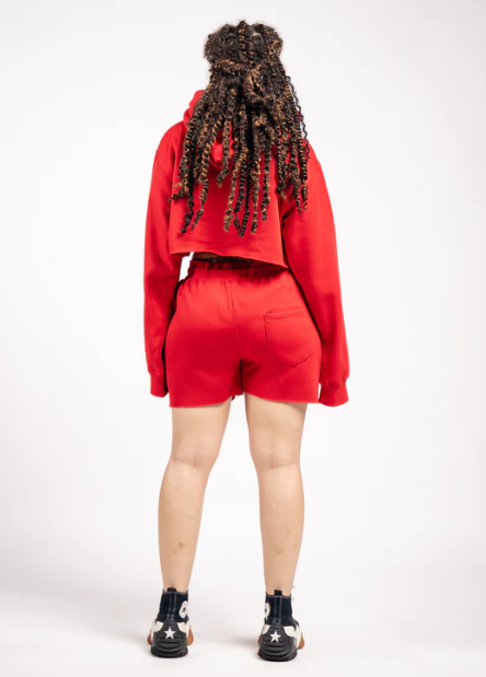 Elegant Crop Top & Sweat Short Set