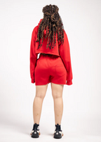 Elegant Crop Top & Sweat Short Set