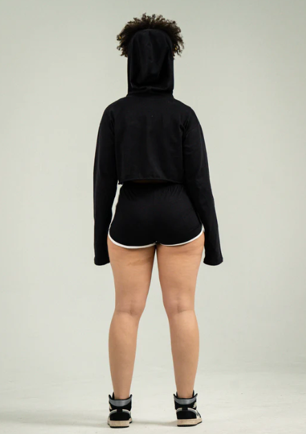 Womens Crop Top Track Short Set