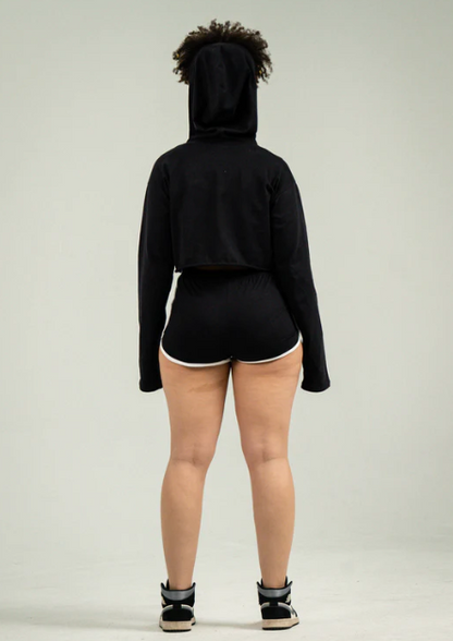 Womens Crop Top Track Short Set
