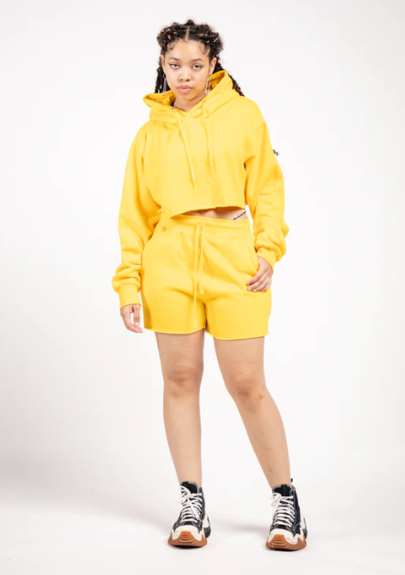 Elegant Crop Top & Sweat Short Set