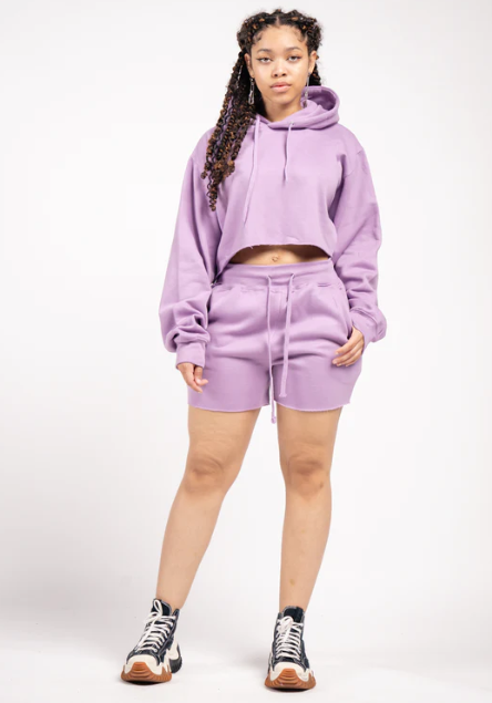 Elegant Crop Top & Sweat Short Set