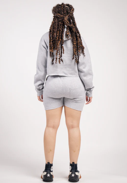 Elegant Crop Top & Sweat Short Set