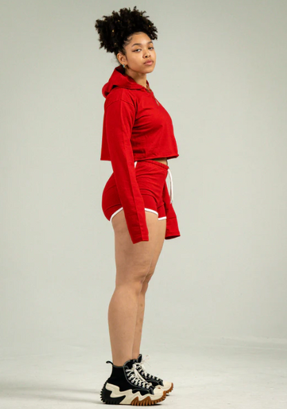 Womens Crop Top Track Short Set