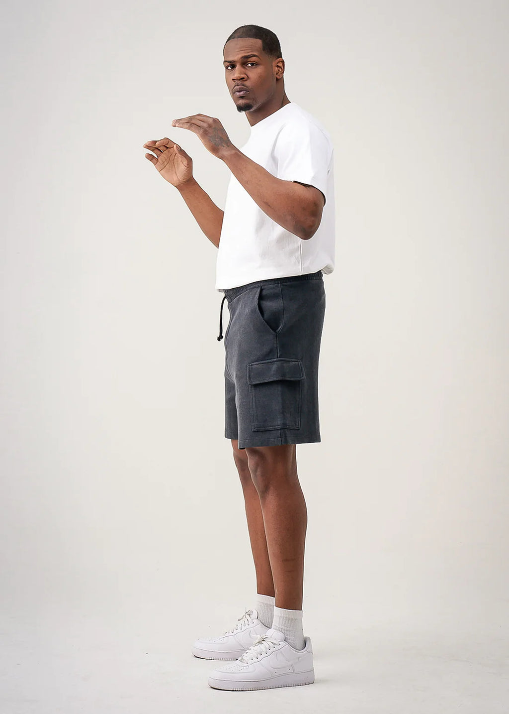 12 OZ Elegant Garment Dye Interlock Cargo Shorts