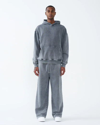 11 OZ Oversized Acid Wash Garment Dyed Sweatsuit