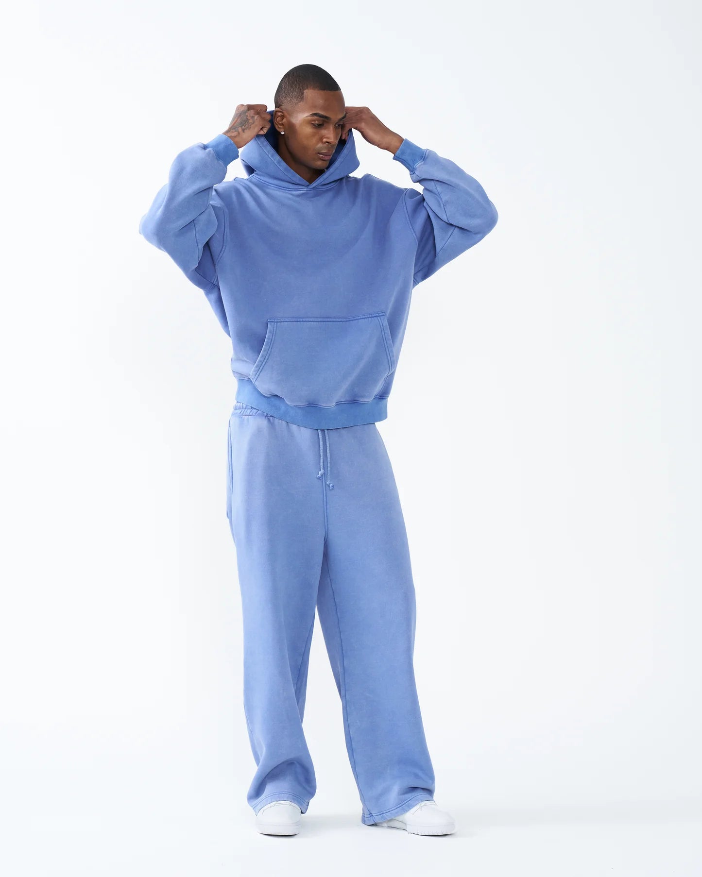 11 OZ Oversized Acid Wash Garment Dyed Sweatsuit