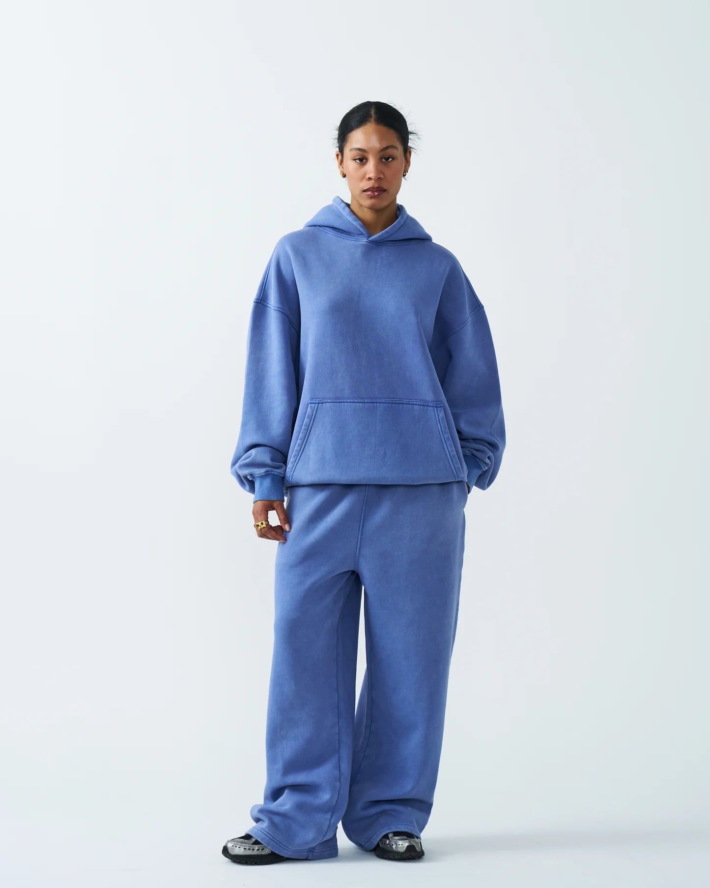 11 OZ Womens Oversized Acid Wash Garment Dyed Sweatsuit