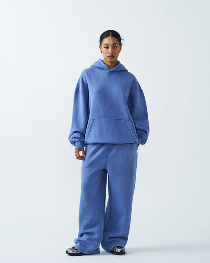 11 OZ Womens Oversized Acid Wash Garment Dyed Sweatsuit
