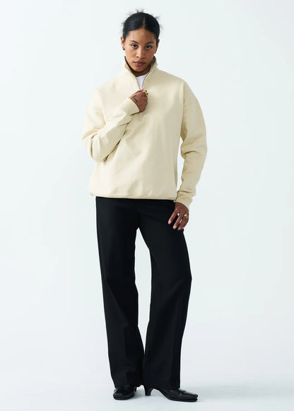 14 OZ Womans Oversized Heavyweight Fleece Quarter-Zip