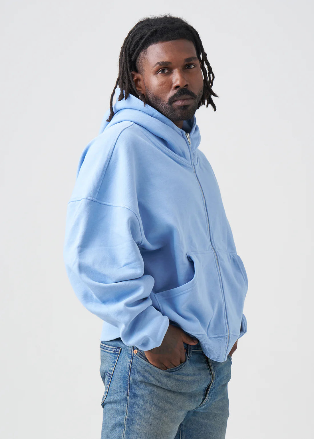 Luxury Oversized Boxy Cropped Heavyweight Full-Zip Hoodie