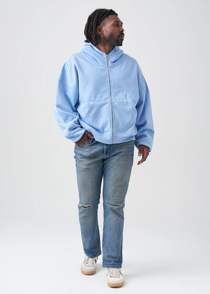 Oversized Boxy Cropped Heavyweight Full-Zip Hoodie