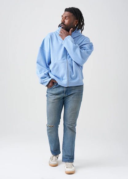 Oversized Boxy Cropped Heavyweight Full-Zip Hoodie