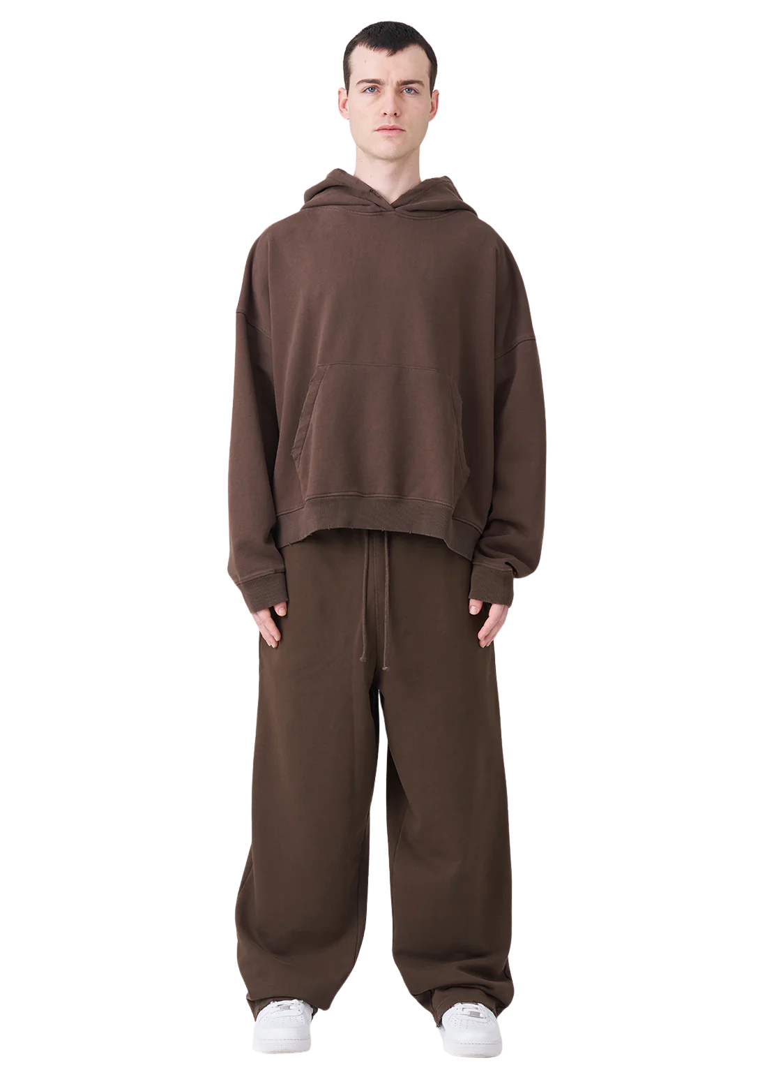 14 OZ Garment Wash French Terry Oversized Boxy Distressed Fleece Sweatsuit