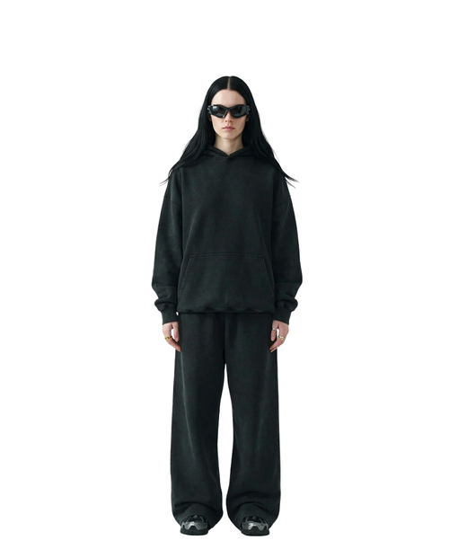 11 OZ Womens Oversized Acid Wash Garment Dyed Sweatsuit