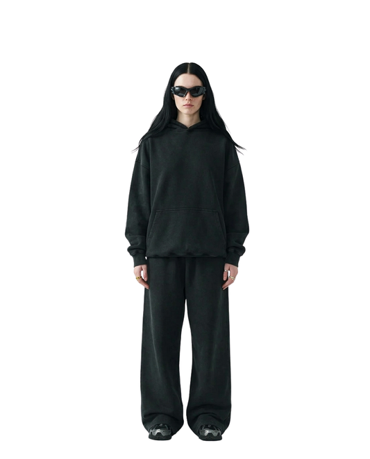 11 OZ Womens Oversized Acid Wash Garment Dyed Sweatsuit