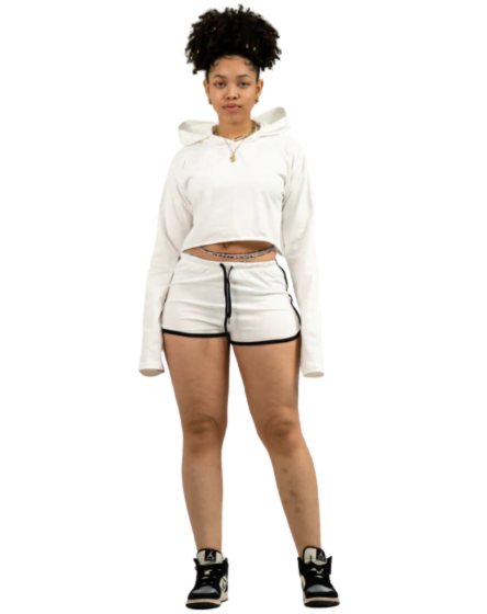 Womens Crop Top Track Short Set