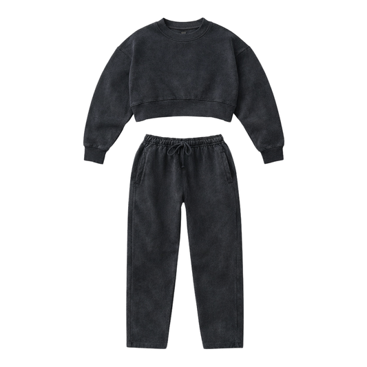 14 OZ French Terry Garment Dyed Mock Neck Sweatsuit
