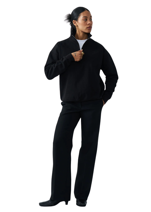 14 OZ Womans Oversized Heavyweight Fleece Quarter-Zip