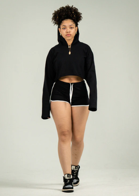 Womens Crop Top Track Short Set
