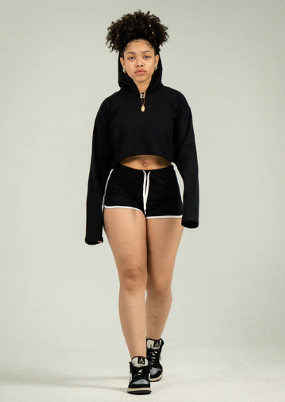 Womens Crop Top Track Short Set