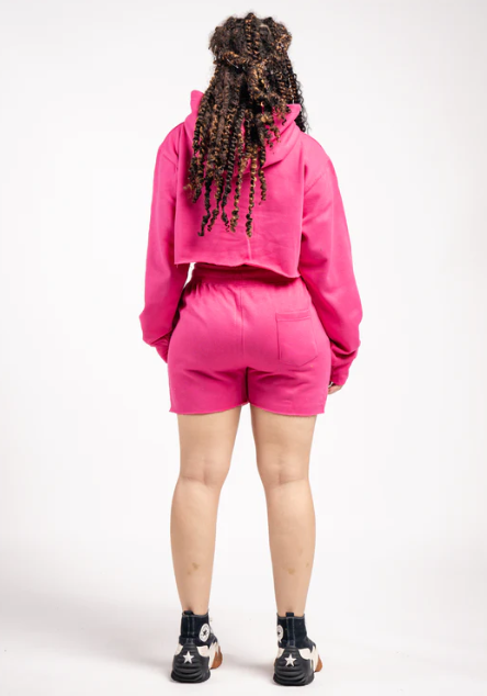 Elegant Crop Top & Sweat Short Set