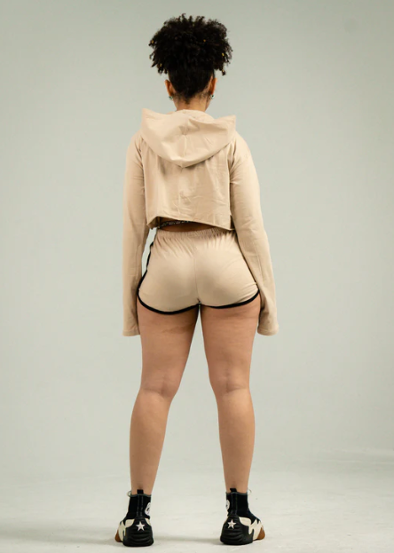 Womens Crop Top Track Short Set