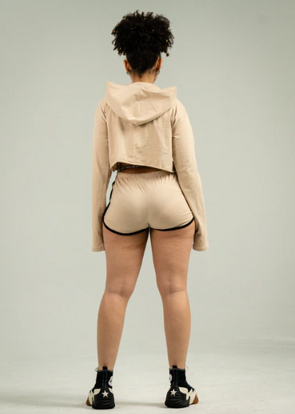 Womens Crop Top Track Short Set