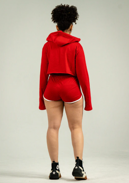 Womens Crop Top Track Short Set